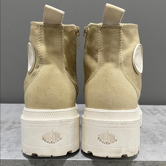 Palladium Beige Lace-Up High Top Athletic Boots Size 7 - Picture 10 of 16